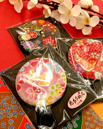 Floral Chirimen Hand Mirror